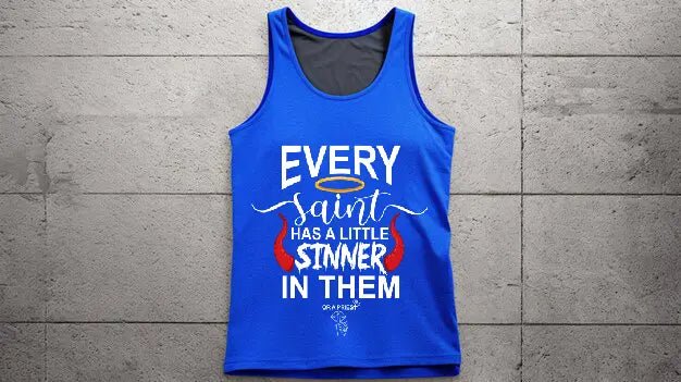 "Every Saint Needs A Little Sinner In them" Women's Racerback Tank top bookish merch - TBRaring