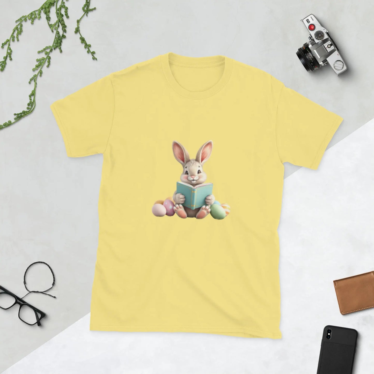 "Bunny Reading A Book" Short - Sleeve Unisex T-Shirt bookish merch - TBRaring