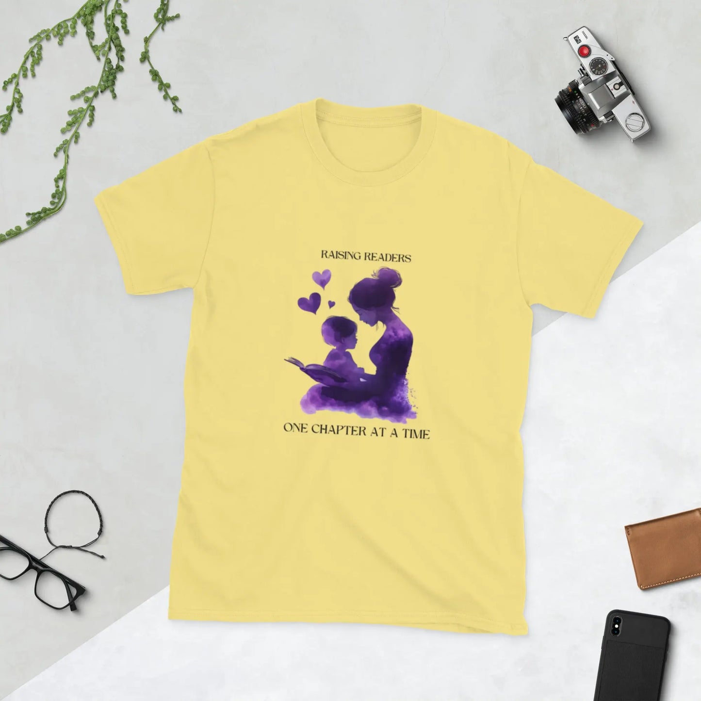 "Raising Readers One Chapter at a Time" Short - Sleeve Unisex Bookishly T-Shirt - TBRaring