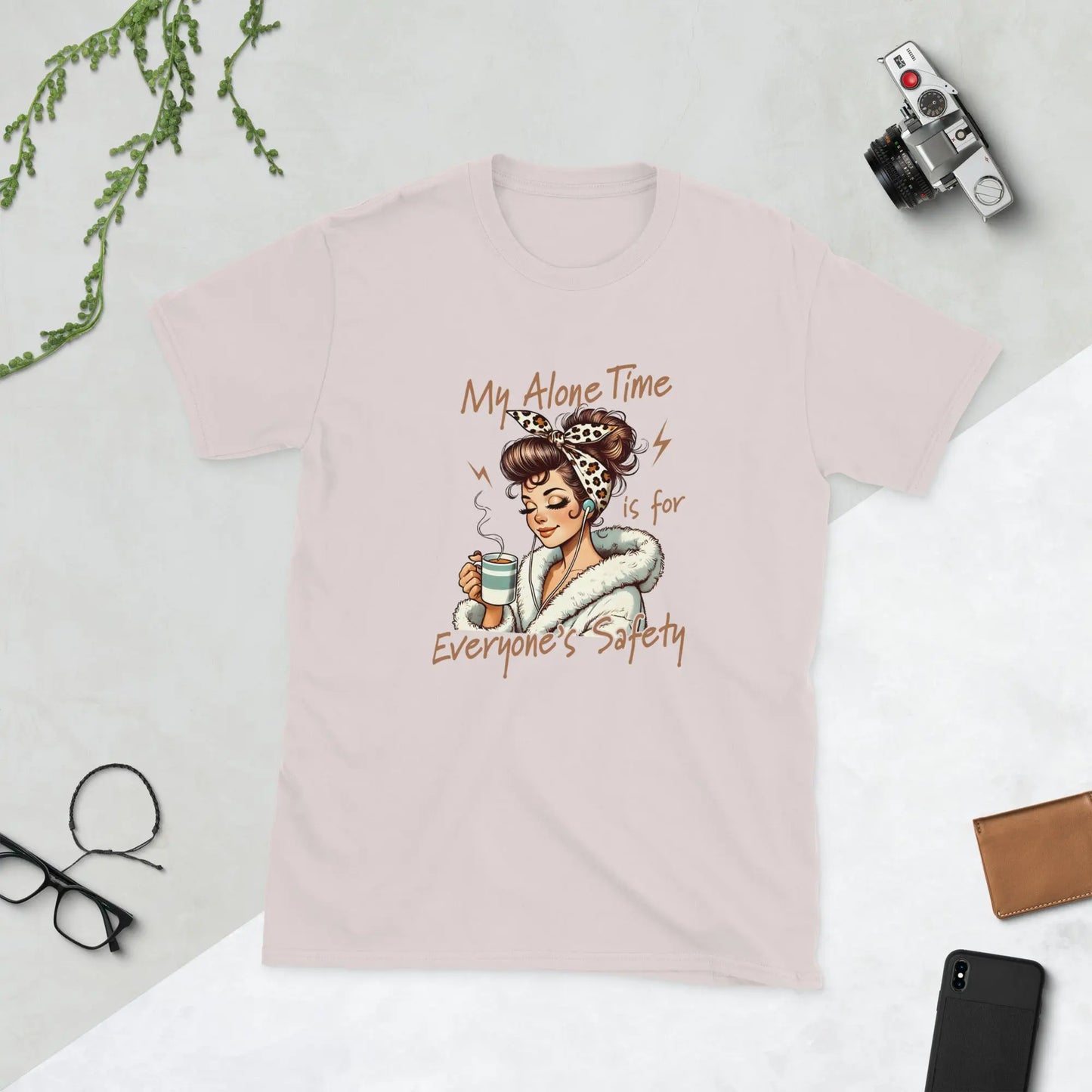 "My Alone Time is for Everyones Safety" Short - Sleeve Unisex Bookishly T-Shirt - TBRaring