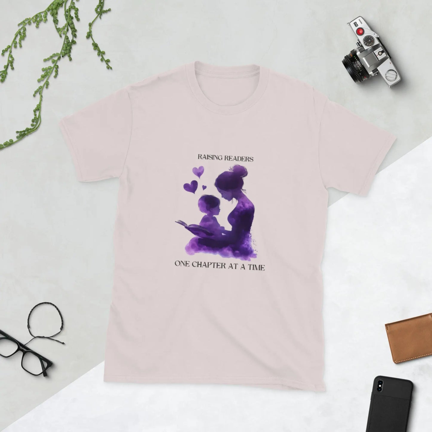 "Raising Readers One Chapter at a Time" Short - Sleeve Unisex Bookishly T-Shirt - TBRaring