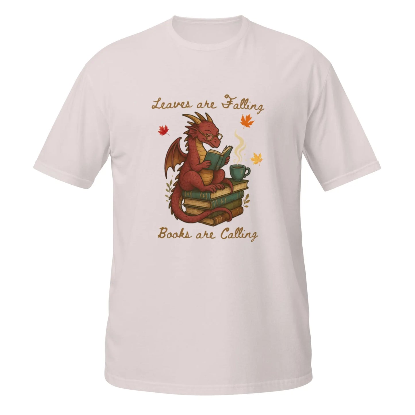 Leaves Are Falling Books Are Calling Book Dragon Short - Sleeve Unisex T-Shirt - TBRaring
