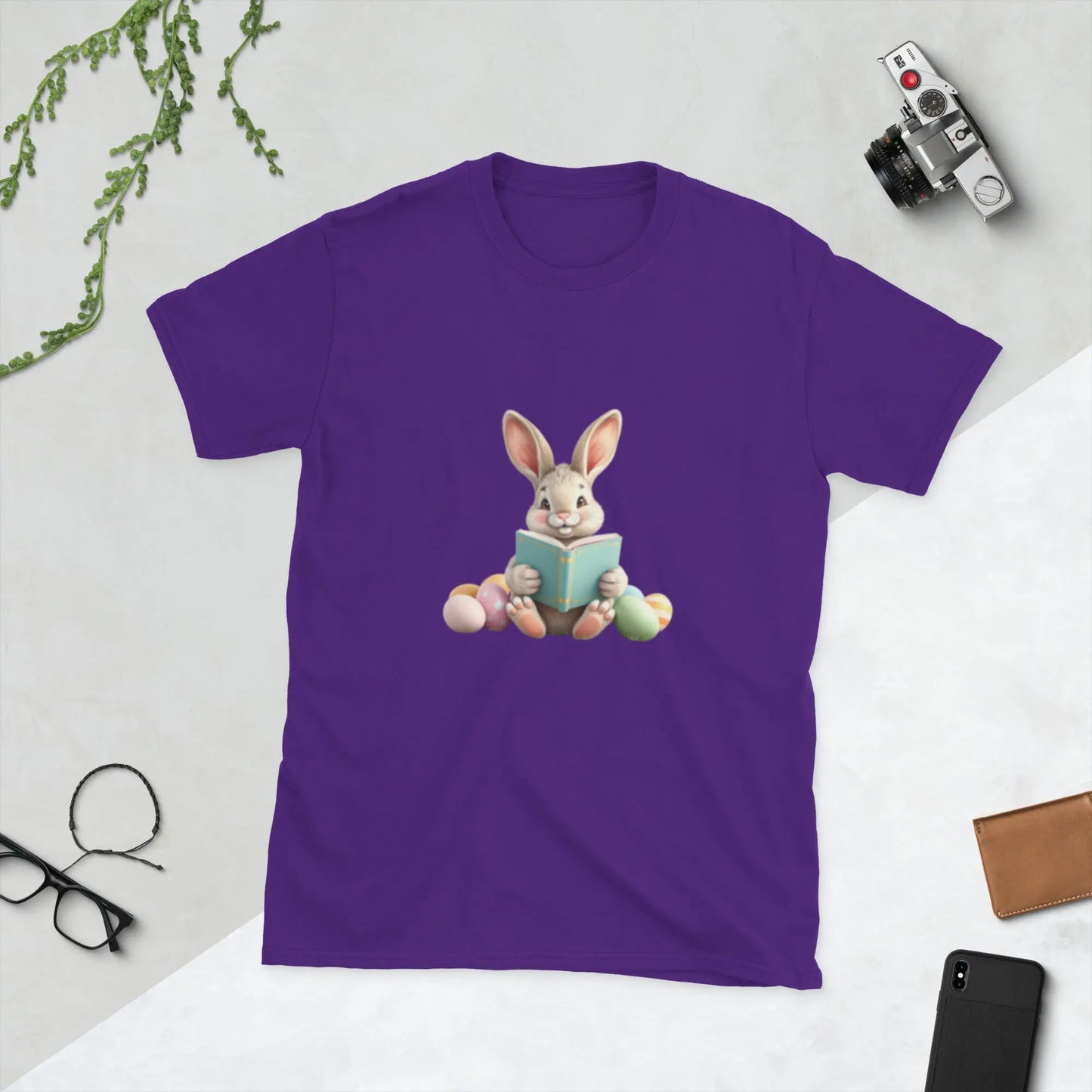 "Bunny Reading A Book" Short - Sleeve Unisex T-Shirt bookish merch - TBRaring
