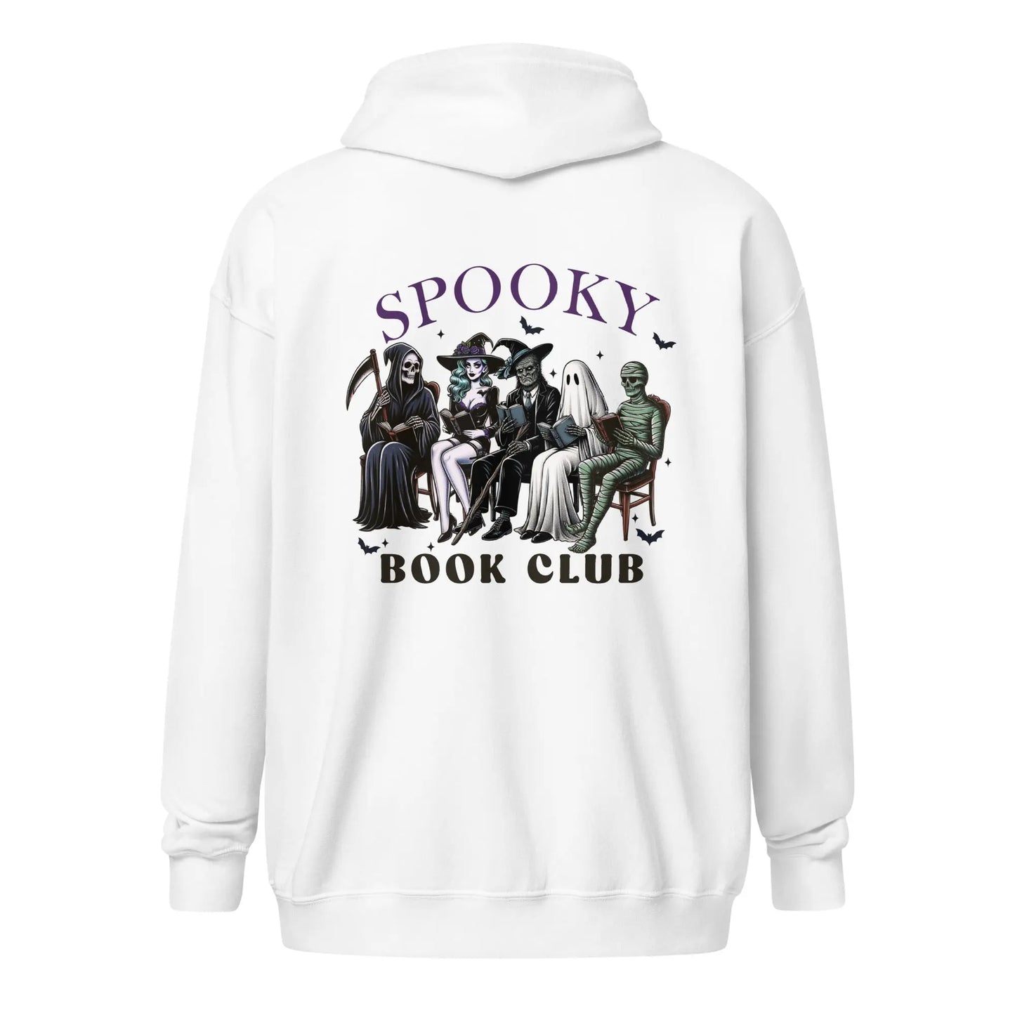 Spooky Book Club zip hoodie With Front and Back - TBRaring