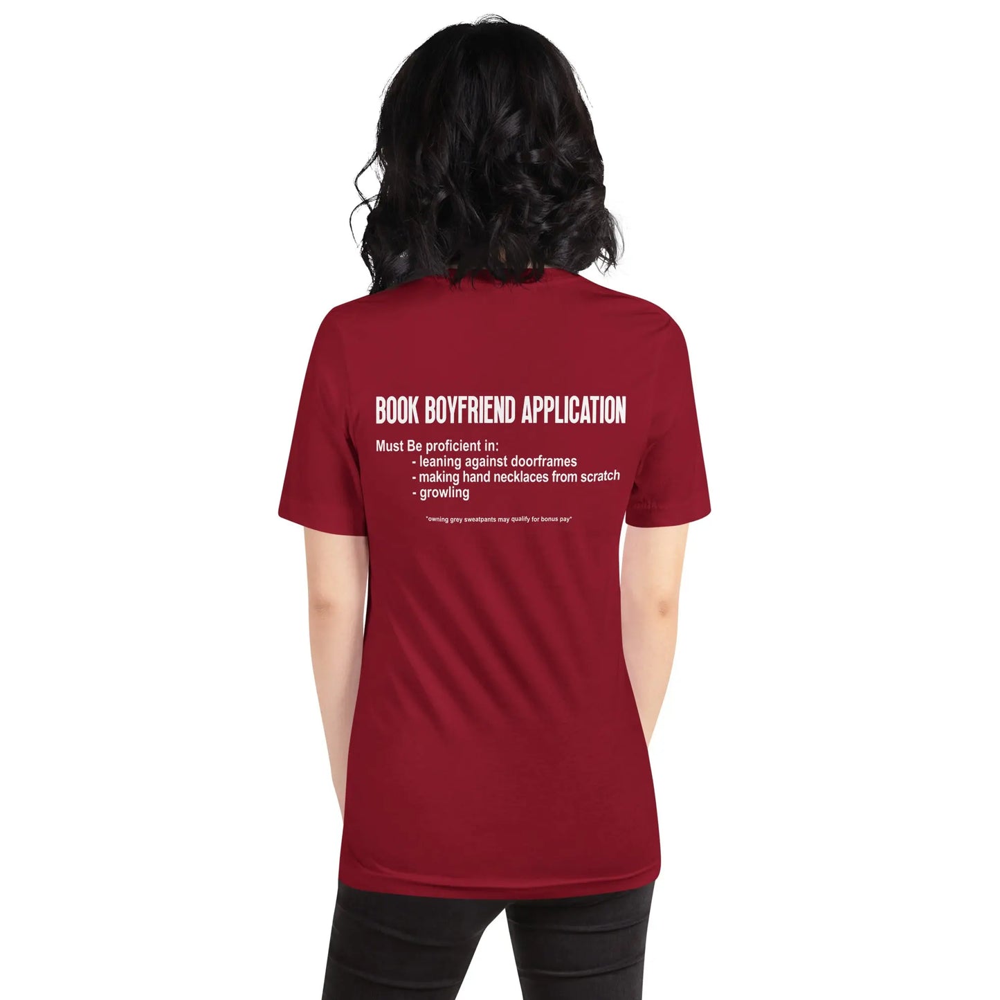 "Book Boyfriend Application" Unisex t-shirt bookish merch - TBRaring