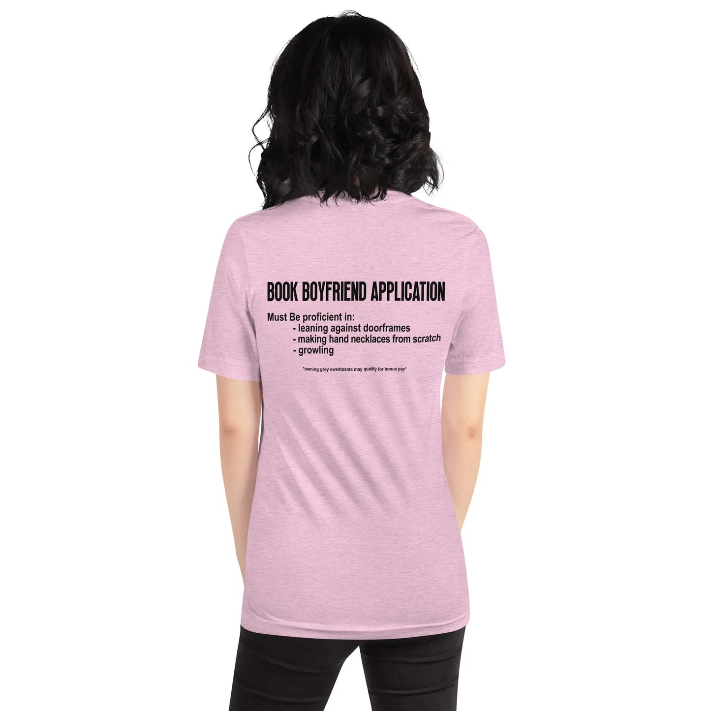 "Book Boyfriend Application" Unisex t-shirt bookish merch - TBRaring