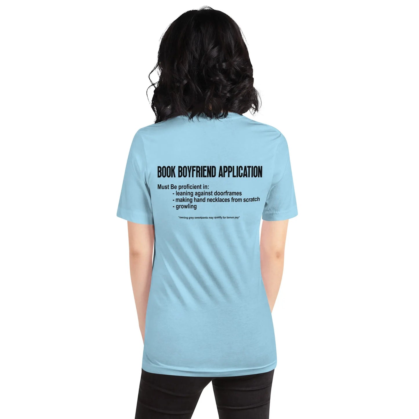 "Book Boyfriend Application" Unisex t-shirt bookish merch - TBRaring