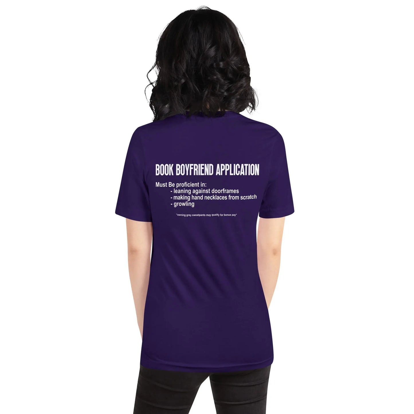 "Book Boyfriend Application" Unisex t-shirt bookish merch - TBRaring