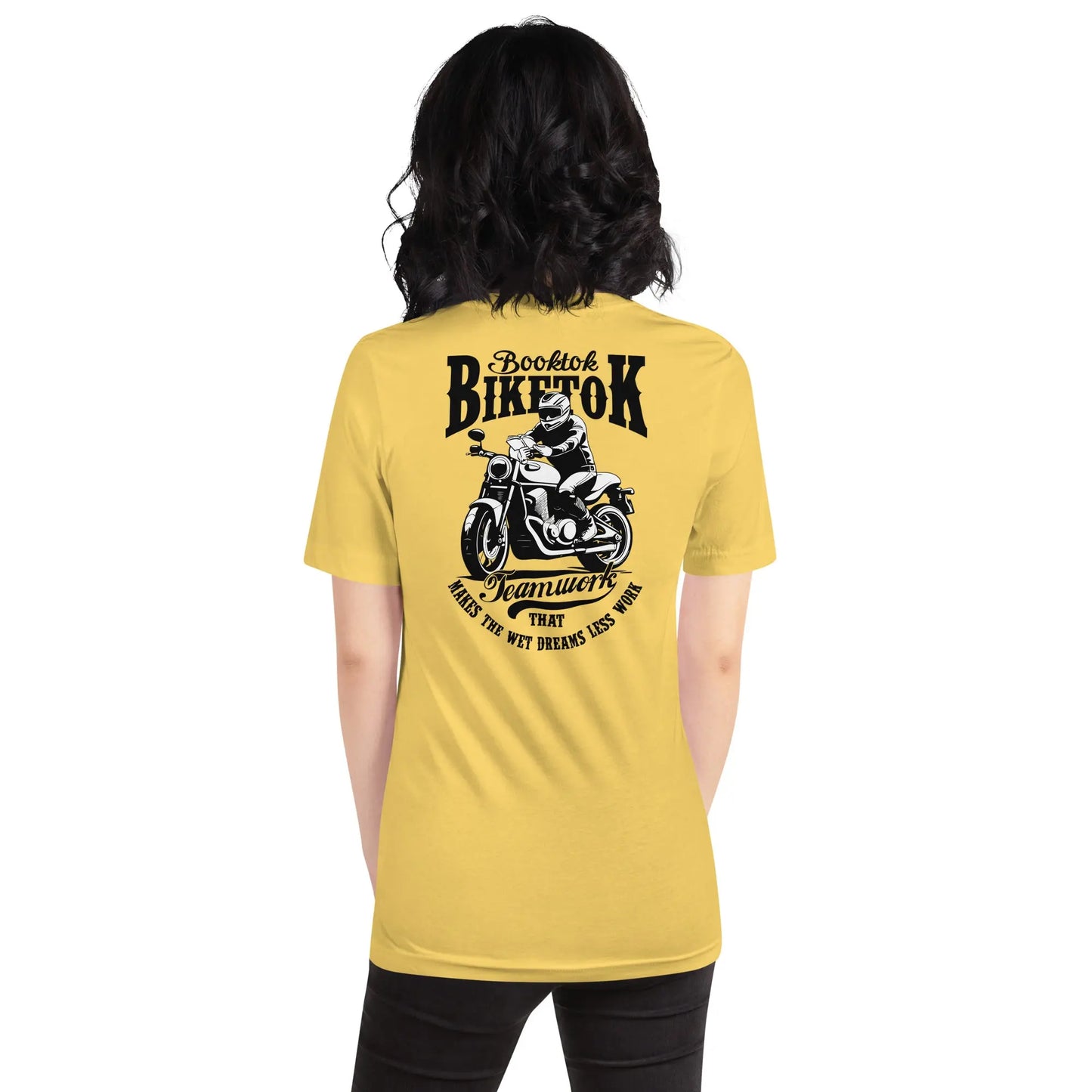 "Booktok Biketok Teamwork" Bookish Goods Unisex t-shirt - TBRaring