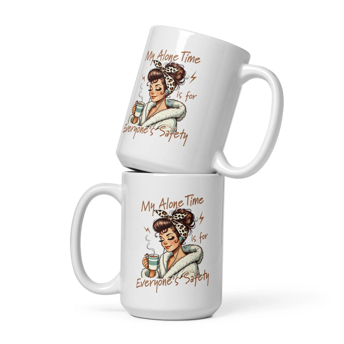 Bookish Goods "My Alone Time is for Everyones Safety" White glossy mug - TBRaring