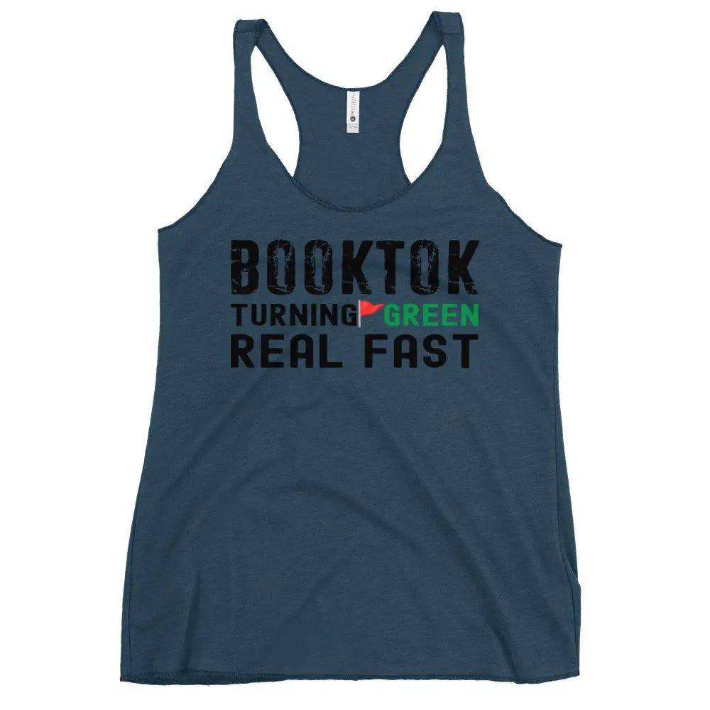 "Booktok Turning Red Flags Green" Women's Racerback Tank top bookish shop - TBRaring