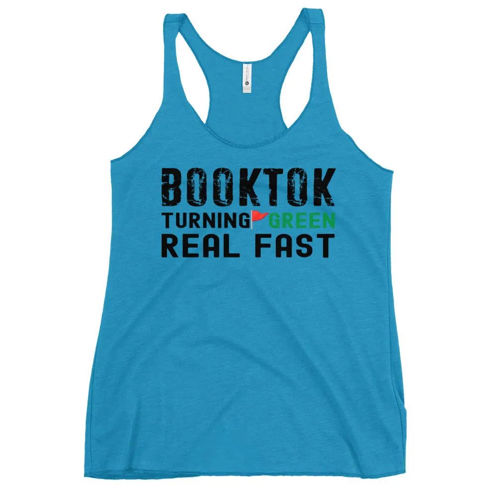 "Booktok Turning Red Flags Green" Women's Racerback Tank top bookish shop - TBRaring