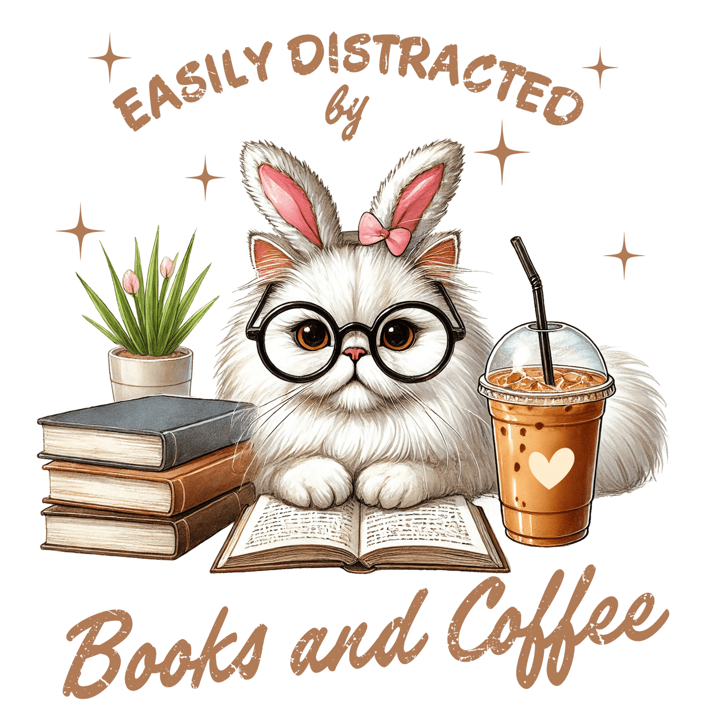 Bookish Shop "Easily Distracted by Books and Coffee" Short - Sleeve Unisex T-Shirt - TBRaring