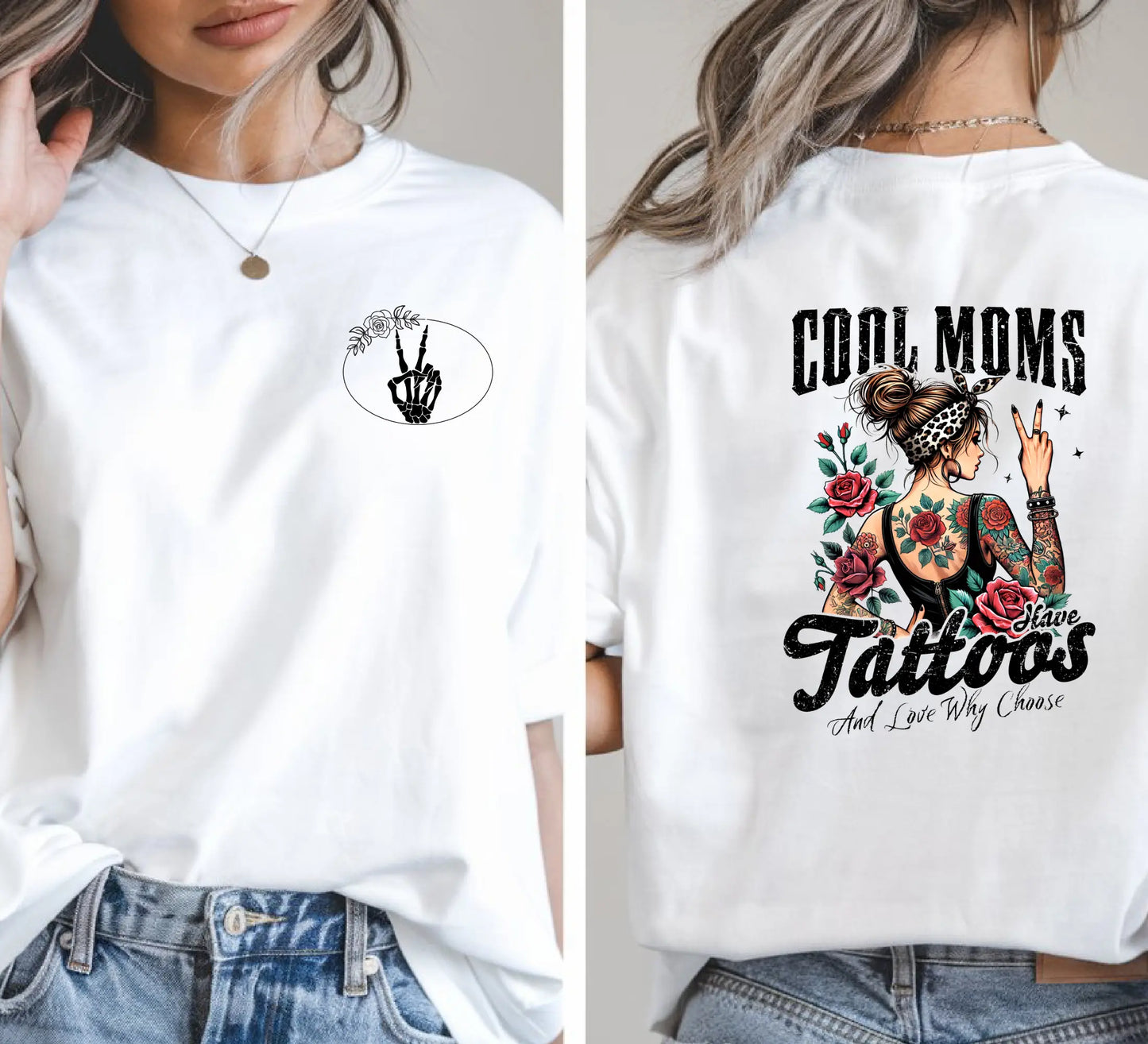 "Cool Moms Have Tattoos and Love Why Choose" Short - Sleeve Unisex Bookishly T-Shirt - TBRaring