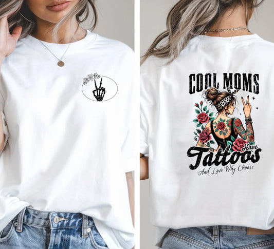"Cool Moms Have Tattoos and Love Why Choose" Short - Sleeve Unisex Bookishly T-Shirt - TBRaring