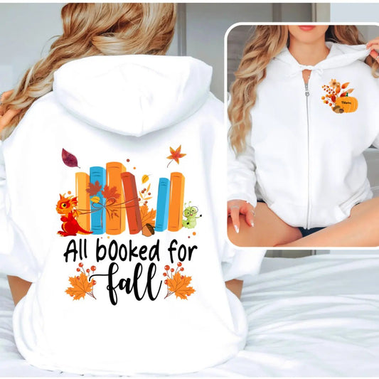 All Booked For Fall Unisex heavy blend zip hoodie - TBRaring