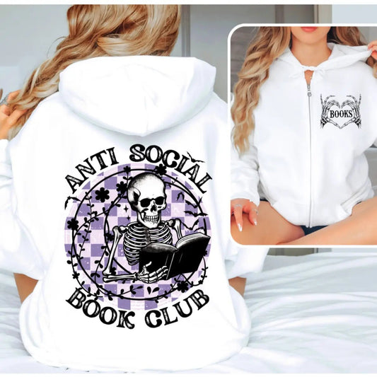 Anti - Social Book Club zip hoodie - TBRaring