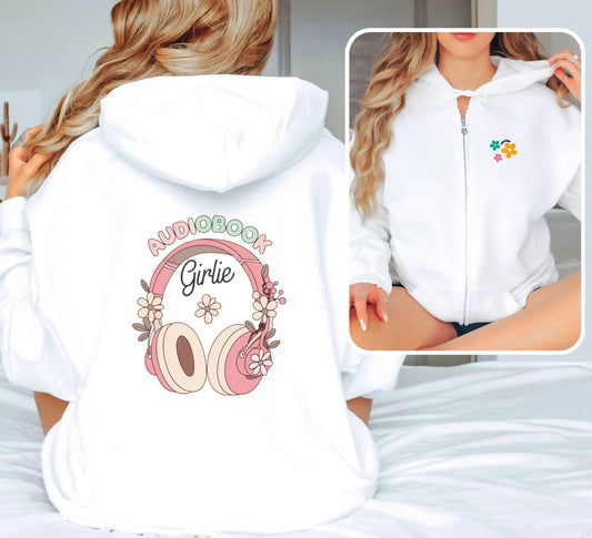 Bookish Shop "Audiobook Girlie" Unisex heavy blend zip hoodie - TBRaring