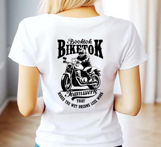 "Booktok Biketok Teamwork" Bookish Goods Unisex t-shirt - TBRaring