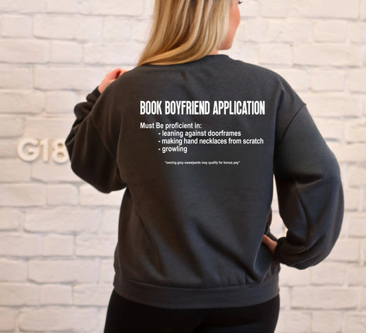 "Book Boyfriend Application" Bookish Merch Unisex Premium Sweatshirt - TBRaring