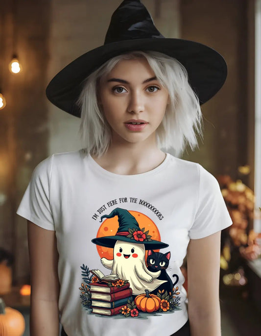 I'm Just Here For The Booooooooooooks Ghost classic tee - TBRaring