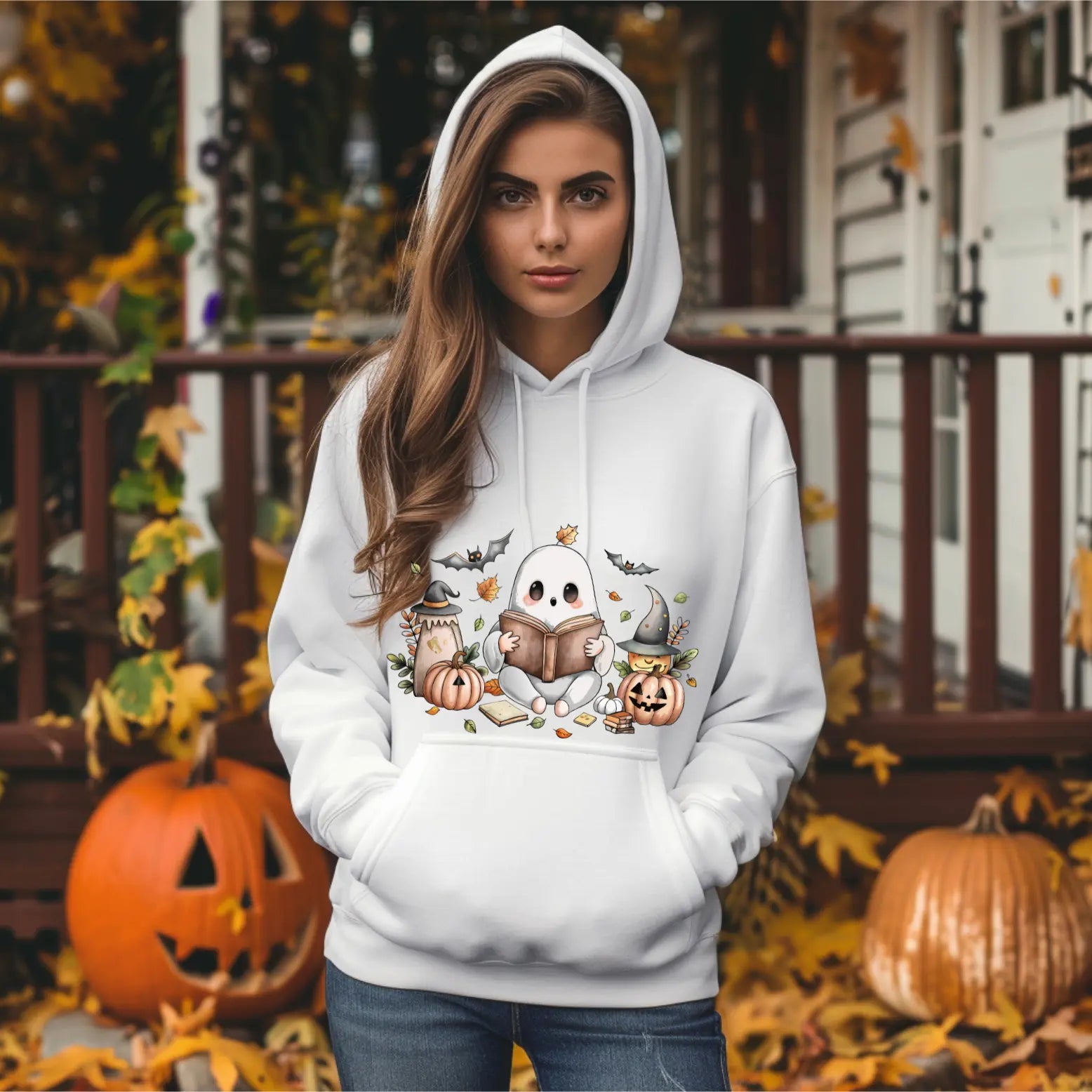 Cute Reading Ghost Hoodie - TBRaring