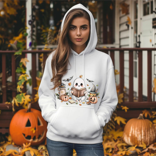 Cute Reading Ghost Hoodie - TBRaring