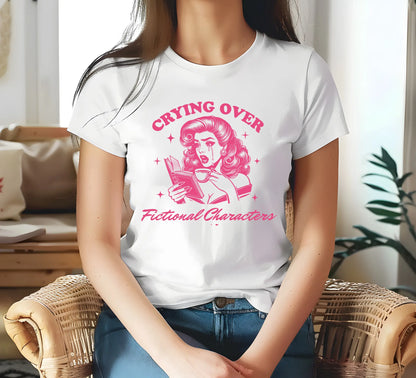 Bookish Shop "Crying Over Fictional Characters" Women's Relaxed T-Shirt - TBRaring