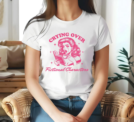 Bookish Shop "Crying Over Fictional Characters" Women's Relaxed T-Shirt - TBRaring