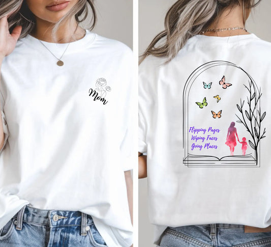 "Flipping Pages Wiping Faces Going Places" Short - Sleeve Unisex Bookishly T-Shirt - TBRaring