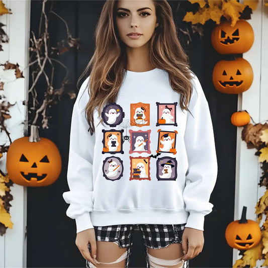 Ghost Teacher Picture Frame Sweatshirt - TBRaring