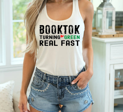 "Booktok Turning Red Flags Green" Women's Racerback Tank top bookish shop - TBRaring