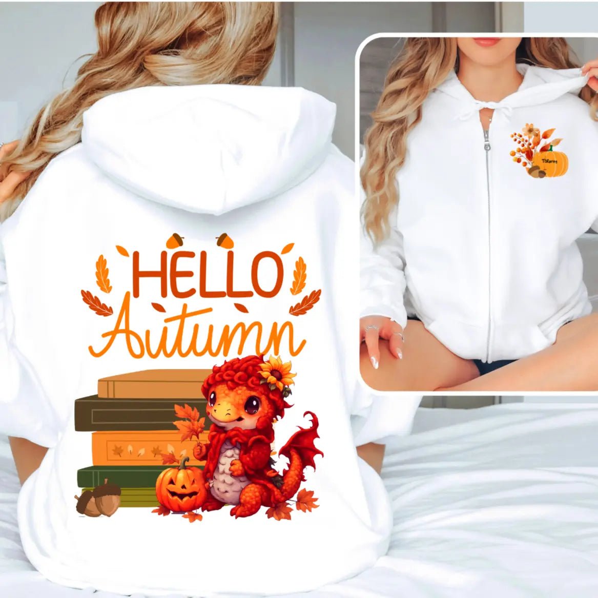 Hello Autumn Unisex heavy blend zip hoodie - TBRaring