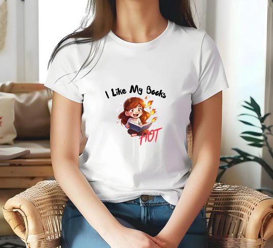 "I Like My Books Hot" Unisex t-shirt bookish merch - TBRaring