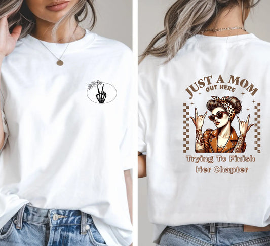 "Just a Mom Over Here Trying to Finish her Chapter" Short - Sleeve Unisex Bookishly T-Shirt - TBRaring