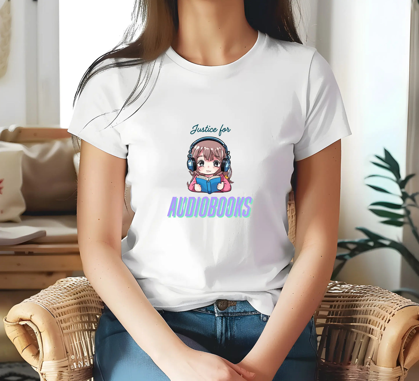 Bookish Shop "Justice For Audiobooks" Women's Relaxed T-Shirt - TBRaring