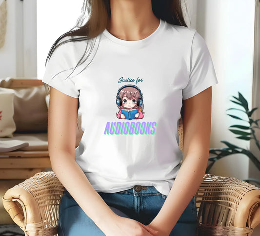 Bookish Shop "Justice For Audiobooks" Women's Relaxed T-Shirt - TBRaring