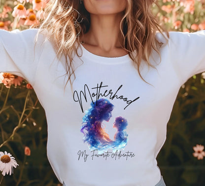 "Motherhood My Favorite Adventure" Short - Sleeve Unisex Bookishly T-Shirt - TBRaring
