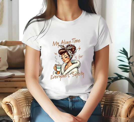 "My Alone Time is for Everyones Safety" Short - Sleeve Unisex Bookishly T-Shirt - TBRaring