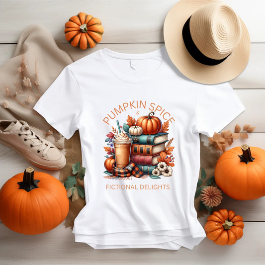 Pumpkin Spice & Fictional Delights Short - Sleeve Unisex T-Shirt - TBRaring