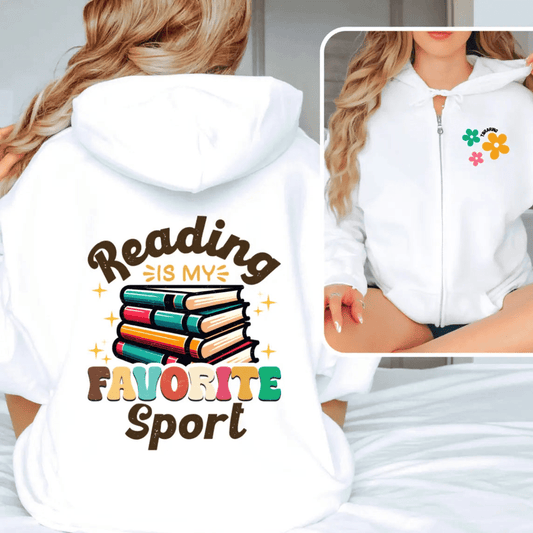 Bookish Shop "Reading Is My Favorite Sport" Unisex heavy blend zip hoodie - TBRaring