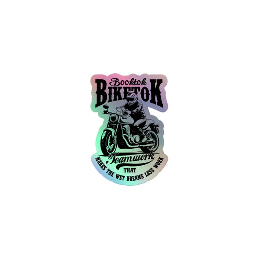 "Booktok. Biketok Teamwork" Holographic stickers bookish merch - TBRaring