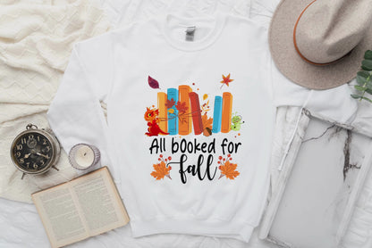 All Booked For Fall Unisex Sweatshirt With Leaves on Sleeves