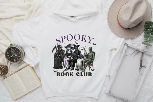 Spooky Book Club hoodie With Witch on Sleeve