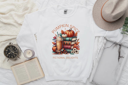 Pumpkin Spice & Fictional Delights Unisex Sweatshirt