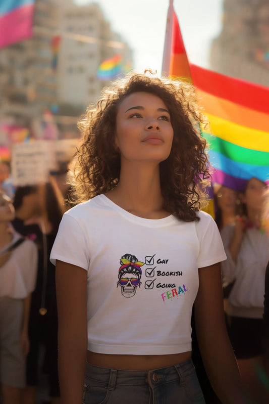 Gay, Bookish, Going Feral Women’s crop top - TBRaring