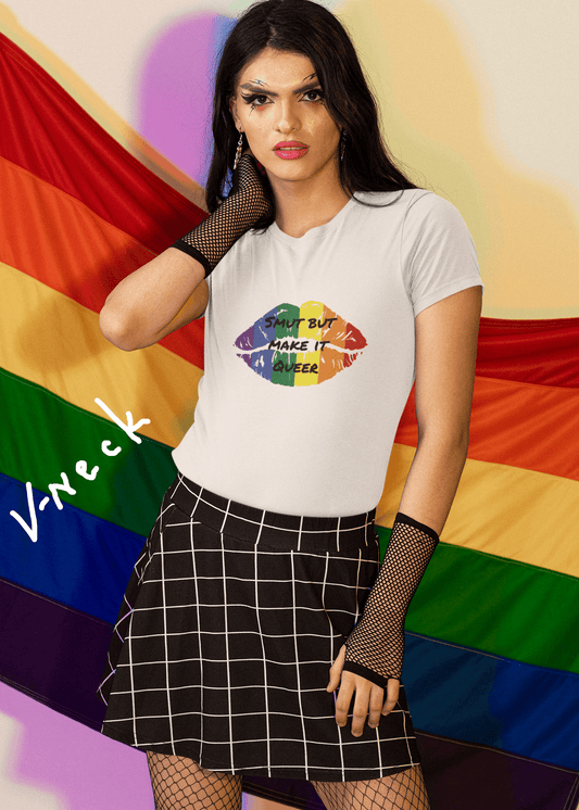 Smut But Make it Queer Unisex Short Sleeve V - Neck T-Shirt - TBRaring