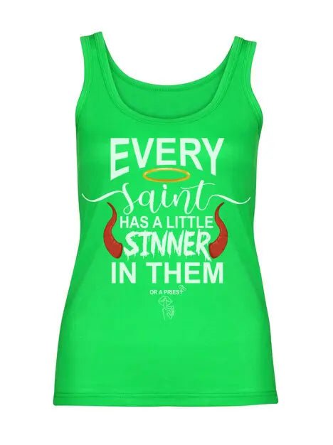 "Every Saint Needs A Little Sinner In them" Women's Racerback Tank top bookish merch - TBRaring