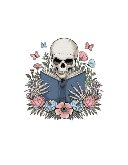 Bookish Shop Skeleton Reading Short - Sleeve Unisex T-Shirt - TBRaring