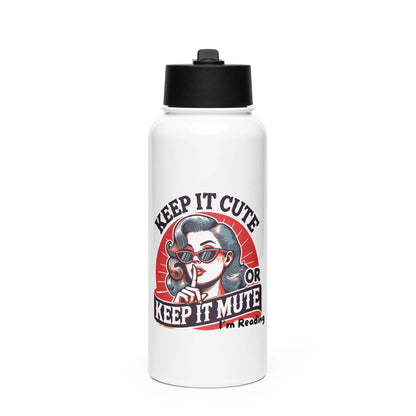 "Keep it Cute or Keep it Mute I'm Reading" Stainless steel water bottle with a straw lid Bookish Merch - TBRaring
